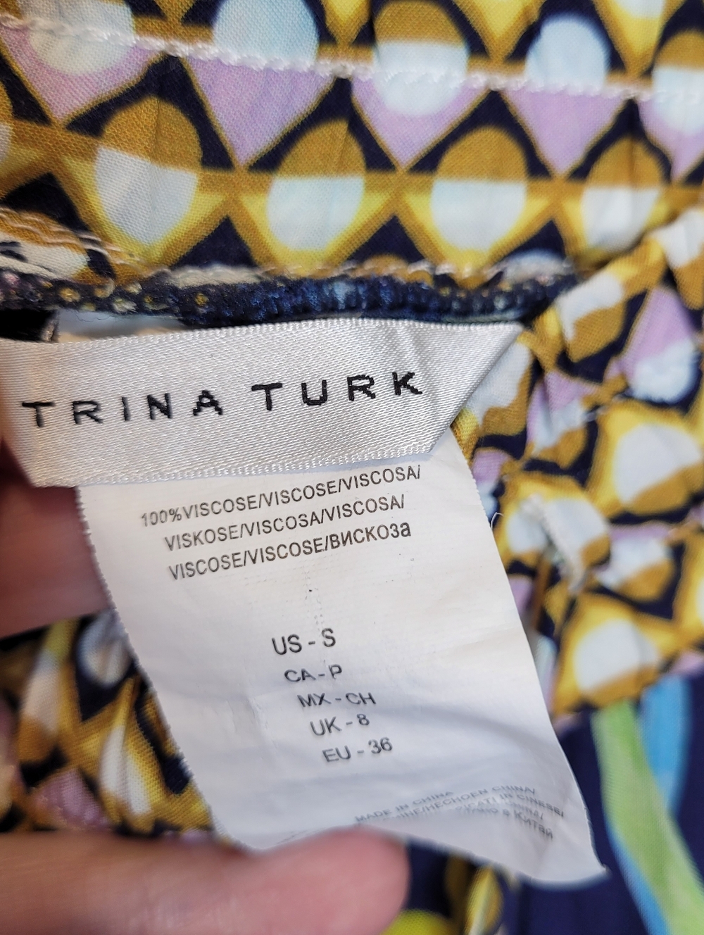 Trina Turk Fiji Floral Swim Coverup Pants S Navy Blue - Picture 6 of 6